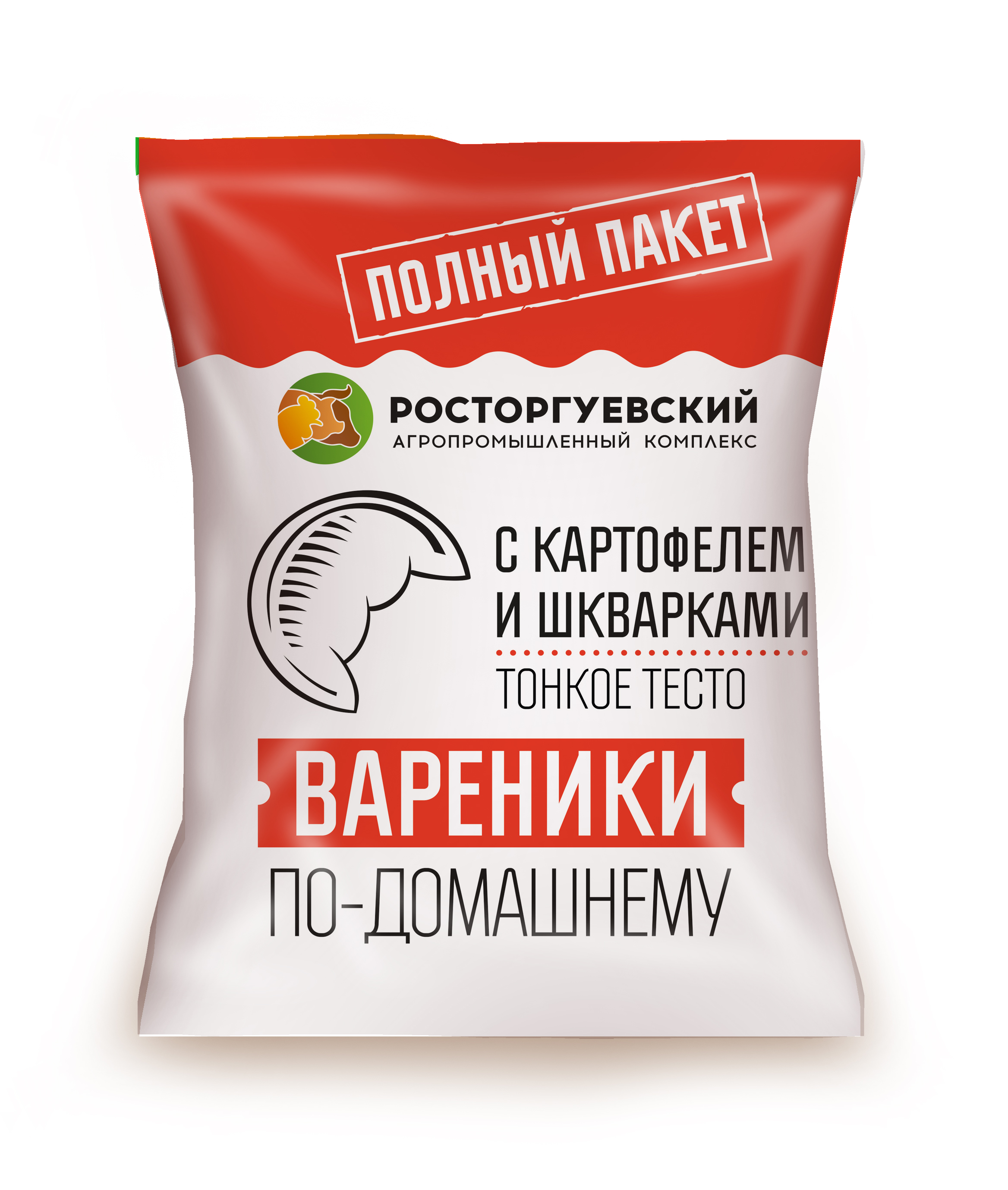 Вареники картофель со шкварками 700гр 1/6 РОСТОРГУЕВСКИЙ